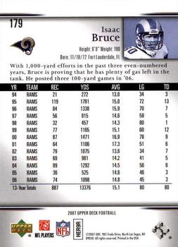 2007 Upper Deck - Gold Predictor Edition #179 Isaac Bruce Back