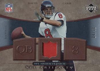 2007 Upper Deck Artifacts - NFL Artifacts Patch #NFL-CA David Carr Front