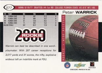 2000 Score #277 Peter Warrick Back
