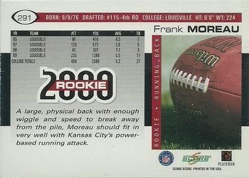 2000 Score #291 Frank Moreau Back