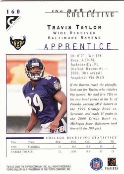 2000 Topps Gallery #160 Travis Taylor Back