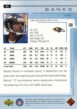 2000 Upper Deck #20 Tony Banks Back