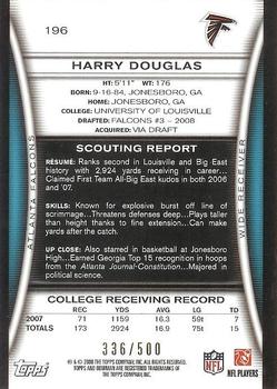 2008 Bowman - Blue #196 Harry Douglas  Back