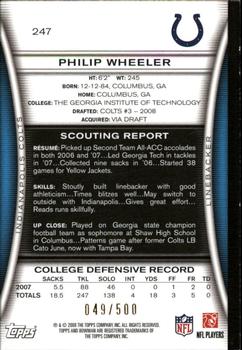 2008 Bowman - Blue #247 Philip Wheeler  Back