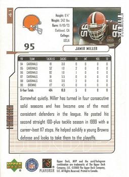 2000 Upper Deck MVP #41 Jamir Miller Back