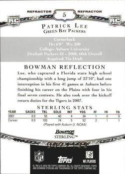 2008 Bowman Sterling - Refractors #5 Patrick Lee Back
