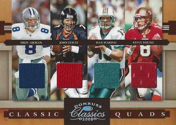 2008 Donruss Classics - Classic Quads Jerseys #CQ-8 Troy Aikman / John Elway / Dan Marino / Steve Young Front