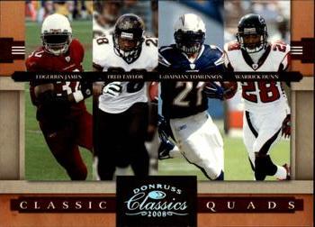 2008 Donruss Classics - Classic Quads Silver Holofoil #CQ-5 Edgerrin James / Fred Taylor / LaDainian Tomlinson / Warrick Dunn Front