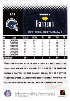 2000 Upper Deck Victory #161 Rodney Harrison Back