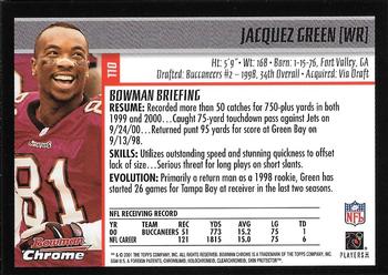 2001 Bowman Chrome #110 Jacquez Green Back