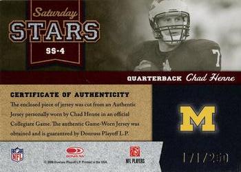 2008 Donruss Classics - Saturday Stars Jerseys #SS-4 Chad Henne Back