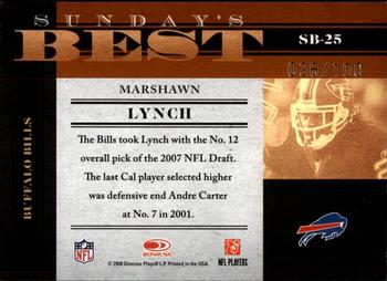 2008 Donruss Classics - Sunday's Best Gold #SB-25 Marshawn Lynch Back