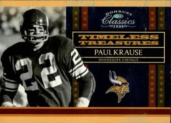 2008 Donruss Classics - Timeless Treasures Silver Holofoil #6 Paul Krause Front