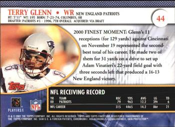 2001 Finest #44 Terry Glenn Back