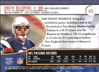 2001 Finest #65 Drew Bledsoe Back