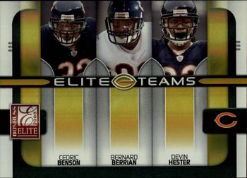 2008 Donruss Elite - Elite Teams Gold #ET-25 Cedric Benson / Bernard Berrian / Devin Hester Front