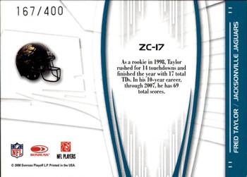 2008 Donruss Elite - Zoning Commission Black #ZC-17 Fred Taylor Back
