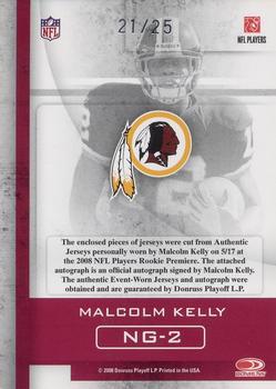 2008 Donruss Gridiron Gear - Next Generation Jerseys Autographs Prime #NG-2 Malcolm Kelly Back