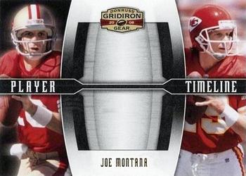 2008 Donruss Gridiron Gear - Player Timeline Gold #PT-2 Joe Montana Front