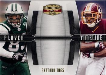 2008 Donruss Gridiron Gear - Player Timeline Gold #PT-13 Santana Moss Front