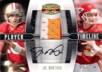 2008 Donruss Gridiron Gear - Player Timeline Jerseys Autographs Prime #PT-2 Joe Montana Front