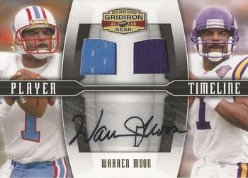 2008 Donruss Gridiron Gear - Player Timeline Jerseys Combos Autographs #PT-3 Warren Moon Front