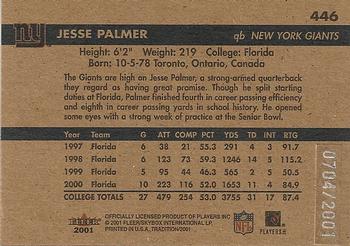 2001 Fleer Tradition Glossy #446 Jesse Palmer Back