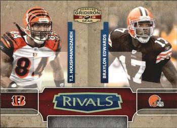 2008 Donruss Gridiron Gear - Rivals Gold Holofoil #R-8 T.J. Houshmandzadeh / Braylon Edwards Front