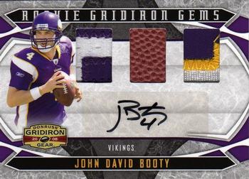 2008 Donruss Gridiron Gear - Rookie Gridiron Gems Jerseys Trios Autographs Prime #221 John David Booty Front