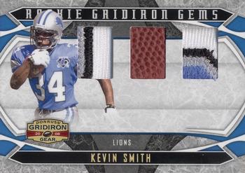 2008 Donruss Gridiron Gear - Rookie Gridiron Gems Jerseys Trios Prime #225 Kevin Smith Front