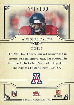 2008 Donruss Threads - College Gridiron Kings Gold #CGK-3 Antoine Cason Back