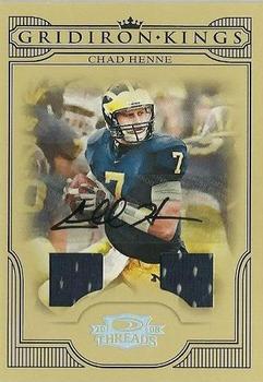 2008 Donruss Threads - College Gridiron Kings Material Autographs #CGK-5 Chad Henne Front