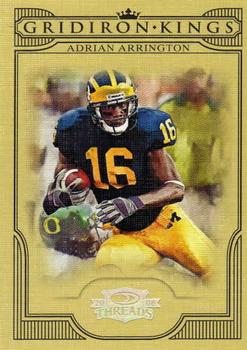 2008 Donruss Threads - College Gridiron Kings Silver #CGK-36 Adrian Arrington Front