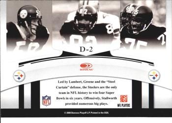 2008 Donruss Threads - Dynasty #D-2 Jack Lambert / John Stallworth / Joe Greene Back