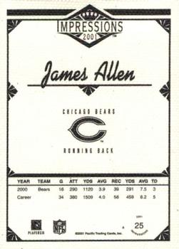 2001 Pacific Canvas Impressions #25 James Allen Back