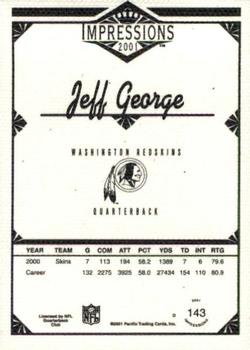 2001 Pacific Canvas Impressions #143 Jeff George Back