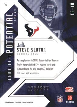 2008 Leaf Certified Materials - Certified Potential Red #CP-10 Steve Slaton Back