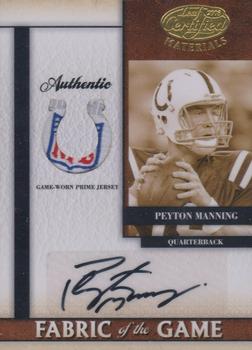 2008 Leaf Certified Materials - Fabric of the Game Autographs Team Logo Prime #91 Peyton Manning Front