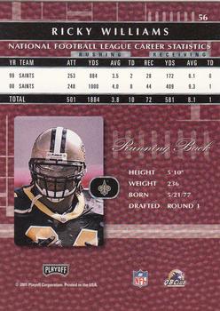 2001 Playoff Absolute Memorabilia #56 Ricky Williams Back