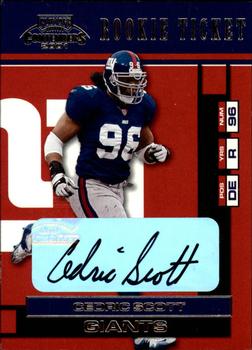 2001 Playoff Contenders #111 Cedric Scott Front