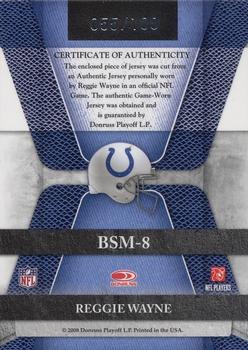 2008 Leaf Limited - Banner Season Materials #BSM-8 Reggie Wayne Back