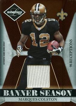 2008 Leaf Limited - Banner Season Materials #BSM-14 Marques Colston Front