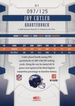 2008 Leaf Limited - Bronze Spotlight #31 Jay Cutler Back