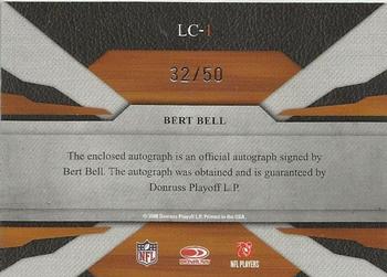 2008 Leaf Limited - Cuts Autographs #LC-1 Bert Bell Back