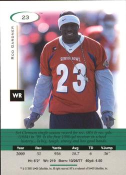 2001 SAGE HIT #23 Rod Gardner Back