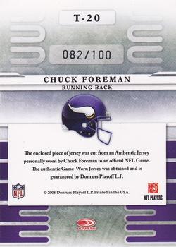 2008 Leaf Limited - Team Trademarks Materials #T-20 Chuck Foreman Back