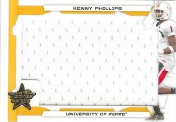 2008 Leaf Rookies & Stars - Rookie Jersey Jumbo Swatch College Gold #236 Kenny Phillips Front