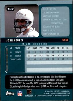 2001 Stadium Club #137 Josh Heupel Back