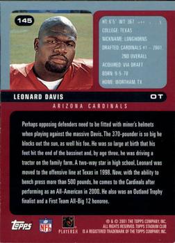 2001 Stadium Club #145 Leonard Davis Back