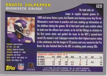 2001 Topps #120 Daunte Culpepper Back